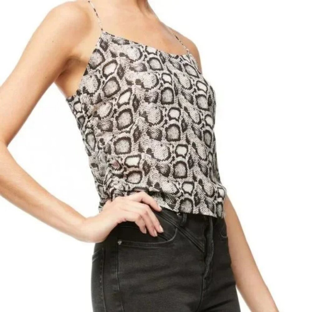 Good American snakeskin Ruched Side Cami